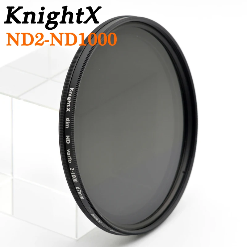 KnightX от ND2 до ND1000 52 мм 58 мм ND2-400 nd400 переменная нейтральная плотность ND фильтр объектива для Canon nikon d3200 d5300 600d 100d 500d