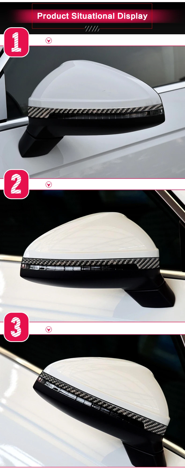 Углеродное волокно для укладки волос Зеркало заднего вида анти-три защитные полоски для Audi a4 b9 RS4 S4 противоскользящая полоса автомобильные аксессуары