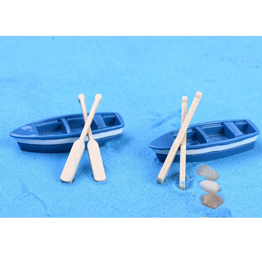 Beste Nieuwe Miniatuur Poppenhuis Bonsai Ambachtelijke Tuin Landschap DIY Boot Decor 2 sets Classic Pretend Speelgoed voor Kinderen Kinderen Meubels Speelgoed