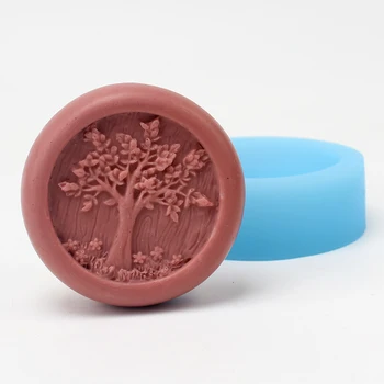 

Soap Silicone Mold Round with Tree Pattern Silicone Resin Mould Birthday Scene Decorative Tool
