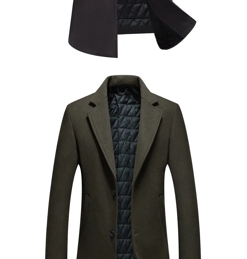BOLUBAO мужское зимнее шерстяное пальто, мужское длинное пальто выше колена, повседневное толстое шерстяное пальто, шерстяное бушлат, мужской Тренч, пальто