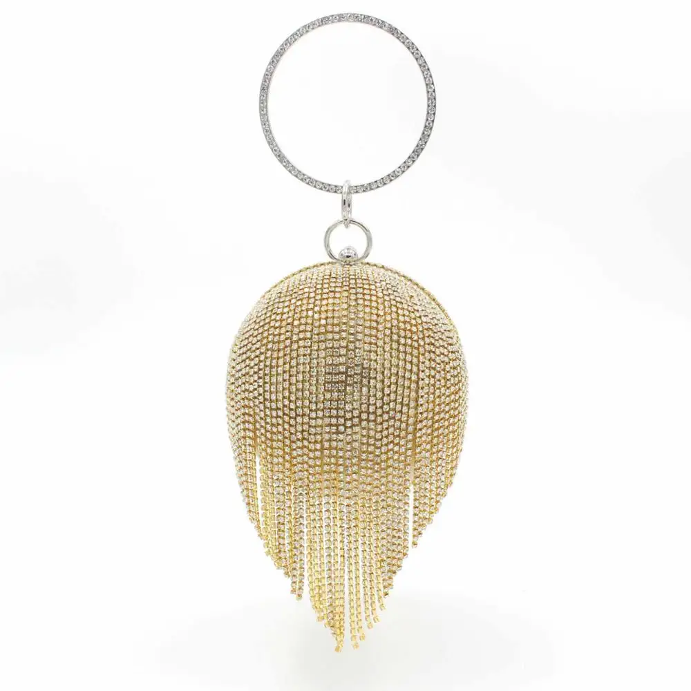 Us 27 99 30 Off Luxury Handbags Women Bags Designer Gold Clutch Red Ball Shaped Silver Evening Bag Las Round Shoulder Wedding Purse In