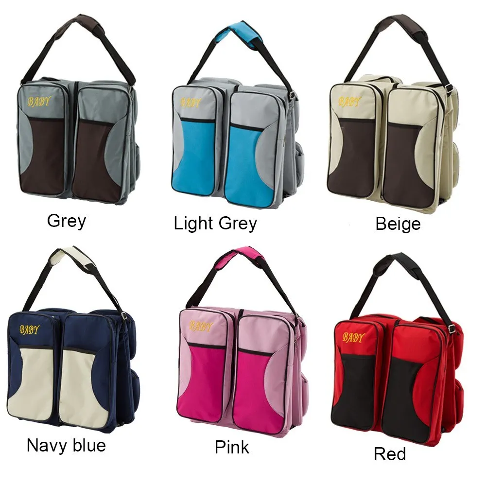 

Multi-function Foldable Crib Bed Folding Bag Large Capacity Portable Mmmy Bags Newborn Carrier Shoulder Handbag Travel(Gtrey)