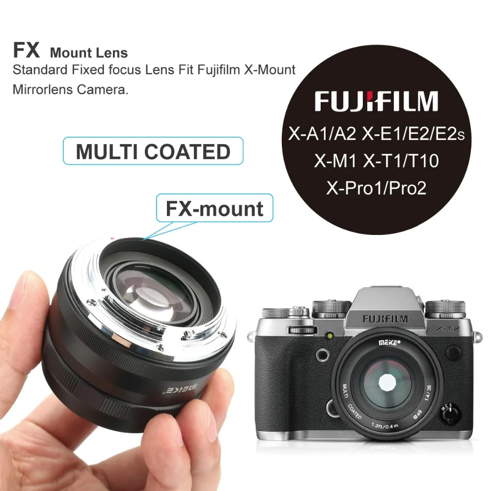 Meike MK-35-1.4 35 мм f1.4 Большая диафрагма ручной фокусировки объектив APS-C для Fujifilm XT100/XT3/XE2/XE2s/XE3/XE1/X30/X70/XT2/XA1/XPro1