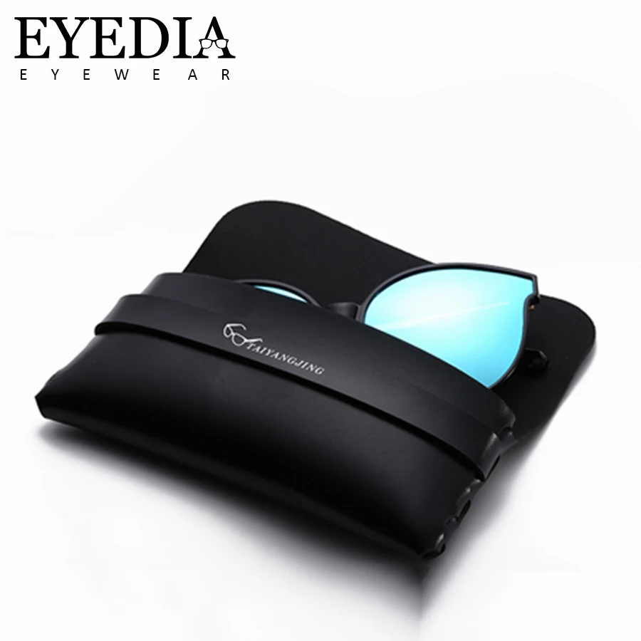 

Brand Unisex Soft Flannel Lining Woven Designed Side Black PU Leather Sunglasses Cases Box Pouch With Clearning Cloth ZXD2501CJ