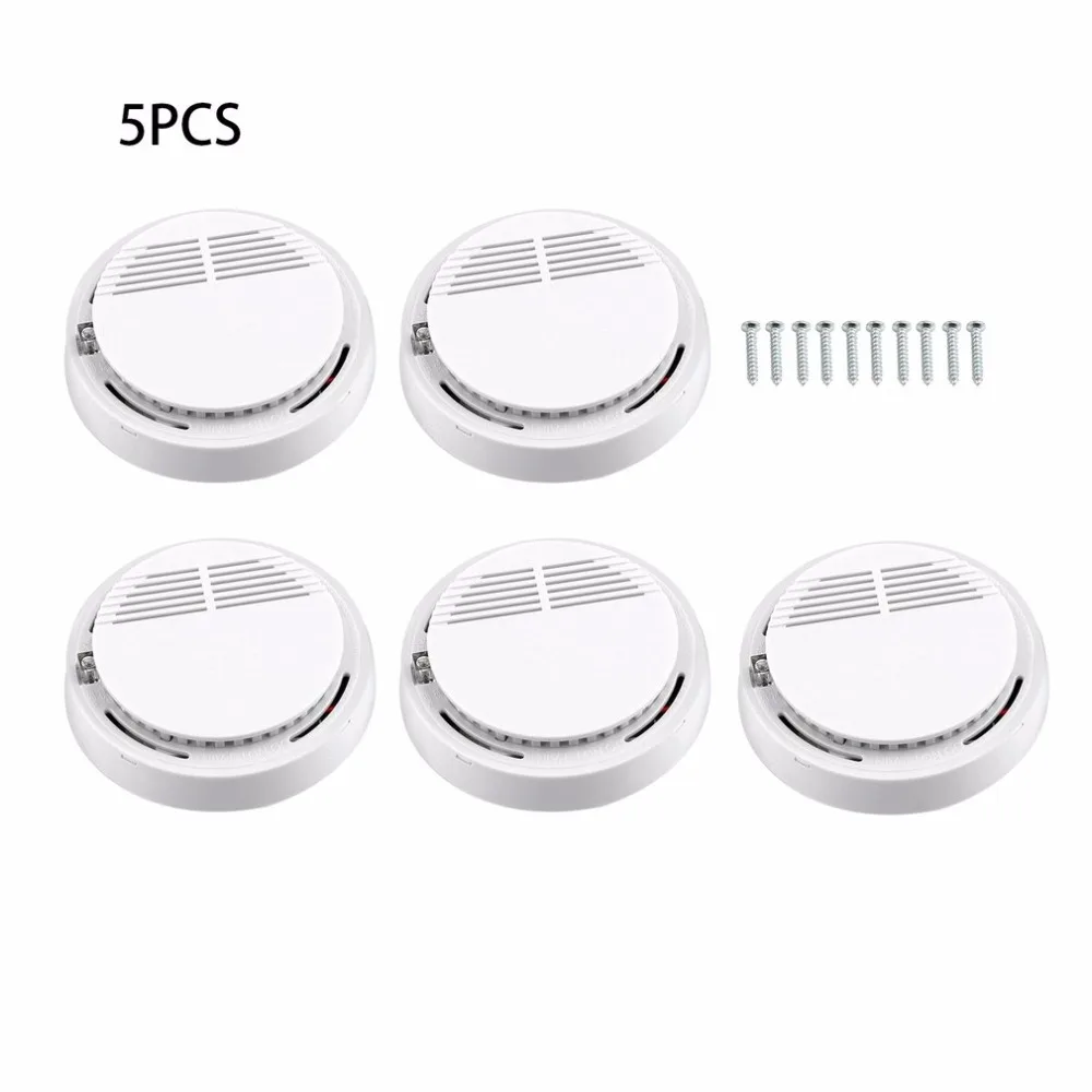 

5Pcs Sensor Sensitive Photoelectric Home Independent alarm Smoke Detector Fire Alarm alone Sensor For Family Guard