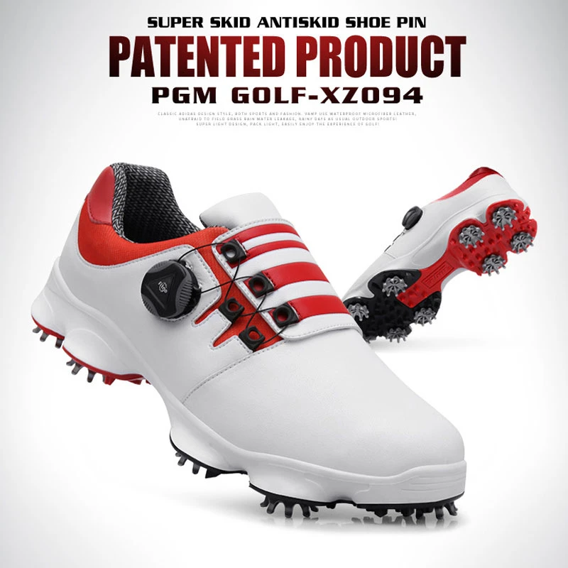 Golf Shoes Men Waterproof Breathable Golf Shoes Rotating Knobs Buckle