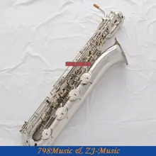 Поддержка Профессиональный посеребренный баритон-саксофон Sax High F# W/кожаный чехол