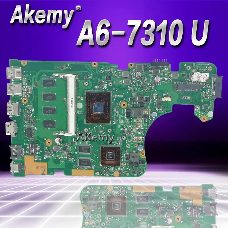 

Akemy For ASUS X555DG X555YI X555Y x555d laptop motherboard CPU A6-7310 2G graphics 4G memory 100% test OK