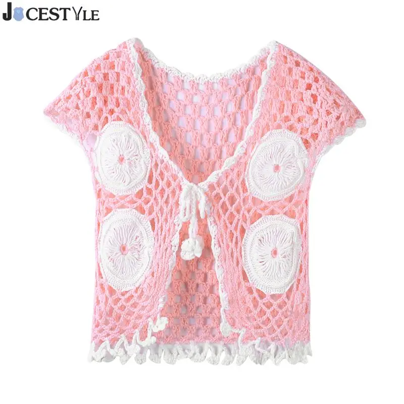 New Baby Girls Knitted Vest Spring Summer Handmade Crochet Knitted