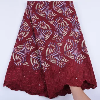 

Red Swiss Voile Lace In Switzerland 2019 High Quality French Net Lace Fabric Cotton Lace 2019 African Lace Fabric 1676