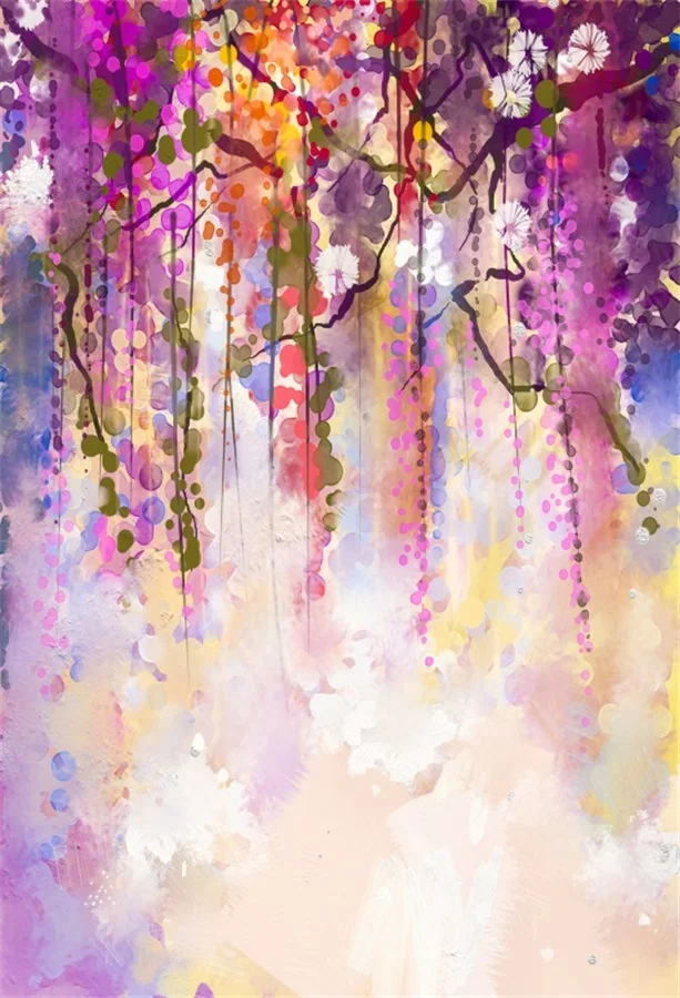 

Laeacco Watercolor Flowers Vines Painting Photography Backdrops Vinyl Photo Backdrop Custom Backgrounds Props For Photo Studio