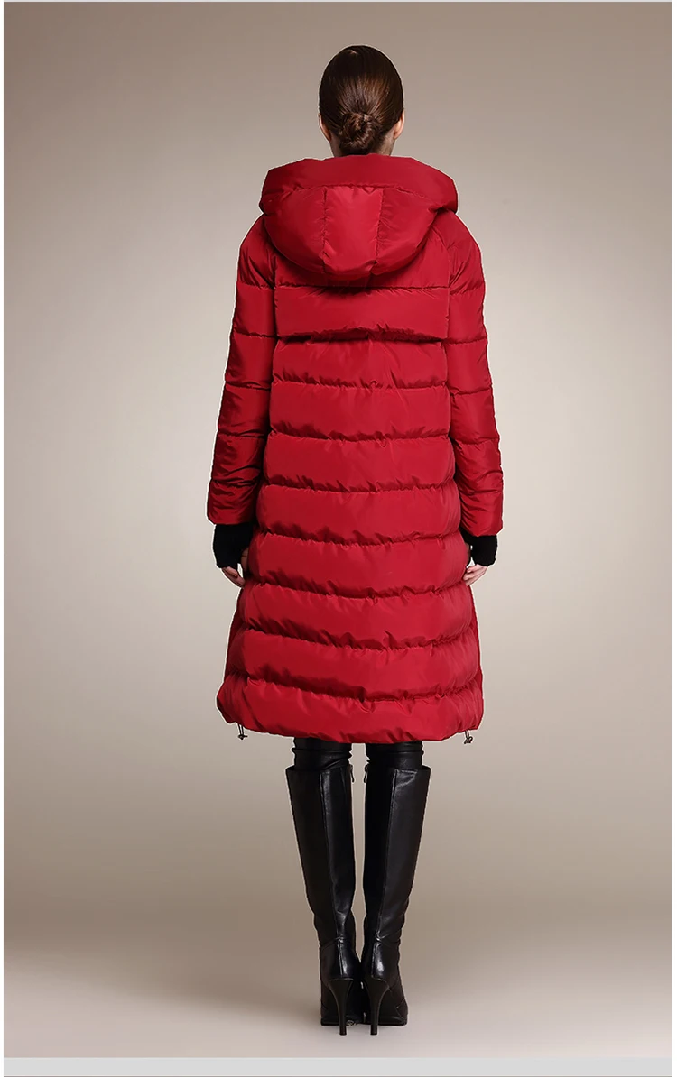 Зимнее пальто больших размеров, 90% утиный пух, модный бренд, с капюшоном, плащ, стильный длинный пуховик, женское свободное толстое теплое пальто wj1307