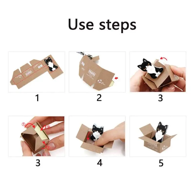 

Cute Carton Cat Small Note Memo Pad 3d Kawaii Cat Stationery Sticky Notes Stationery School Office Supplies Papelaria
