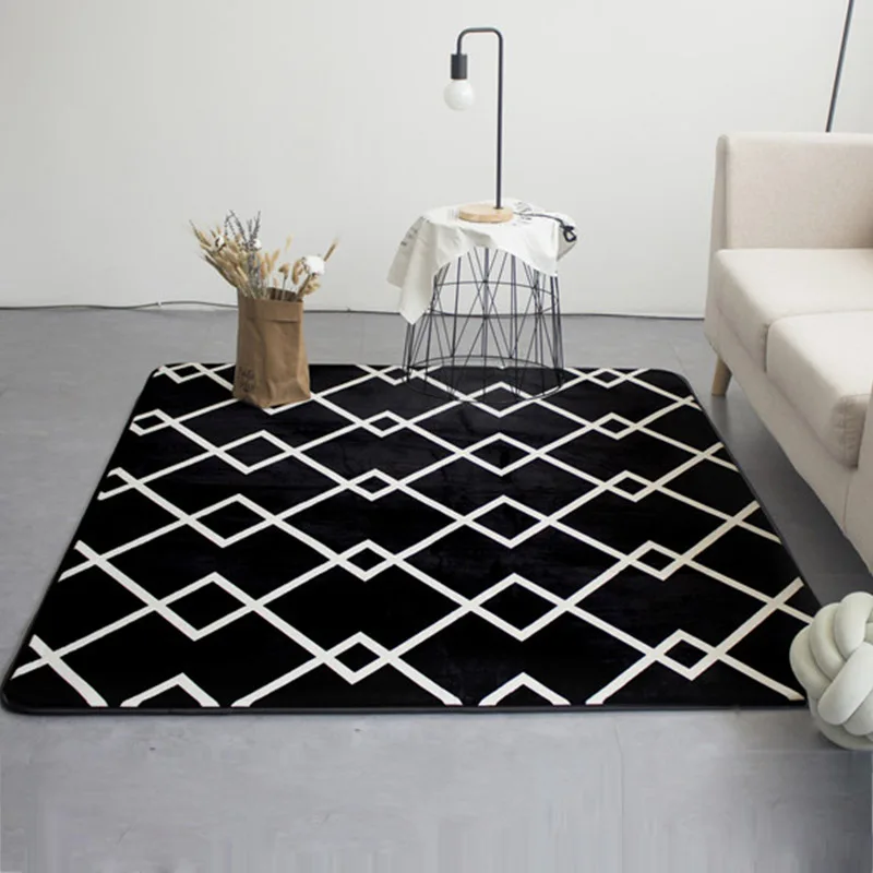 Moda Moderna Linee Geometriche Nero Salotto Camera Da Letto