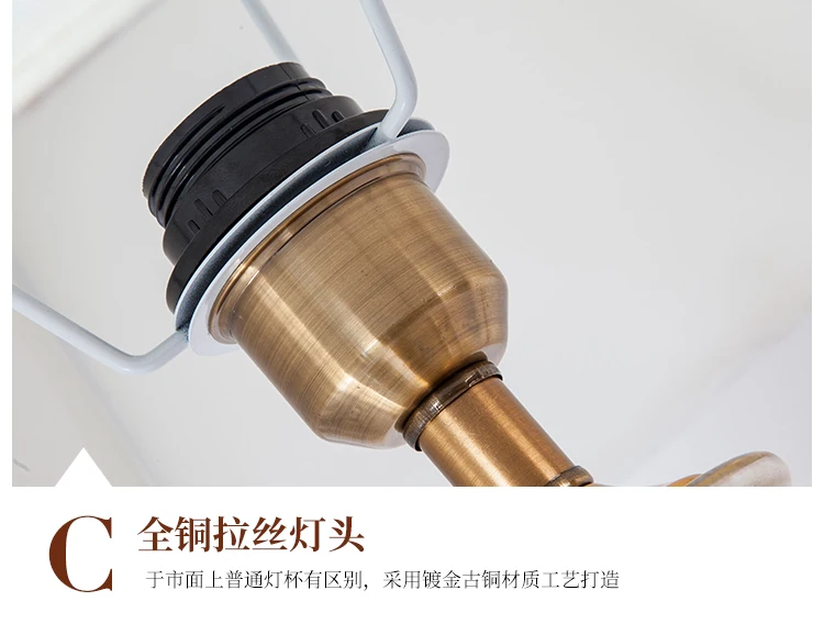 Chineses стиль винтаж светодиодный Керамические настольные лампы декоративные медные домашнего освещения спальни роскошные Цзиндэчжэнь фарфоровые настольные светильники