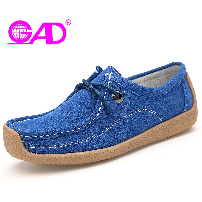 GAD Women Comfortable Loafers Fashion Design Square Toe Lace Up Women ...