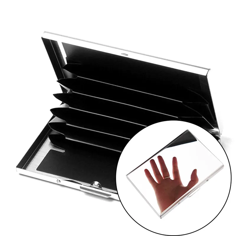 Stainless Steel RIFD Blocking Credit Card Holder Wallet ID Card Case Protect Your Bank Debit, ID Cards Metal Travel Card Wallet