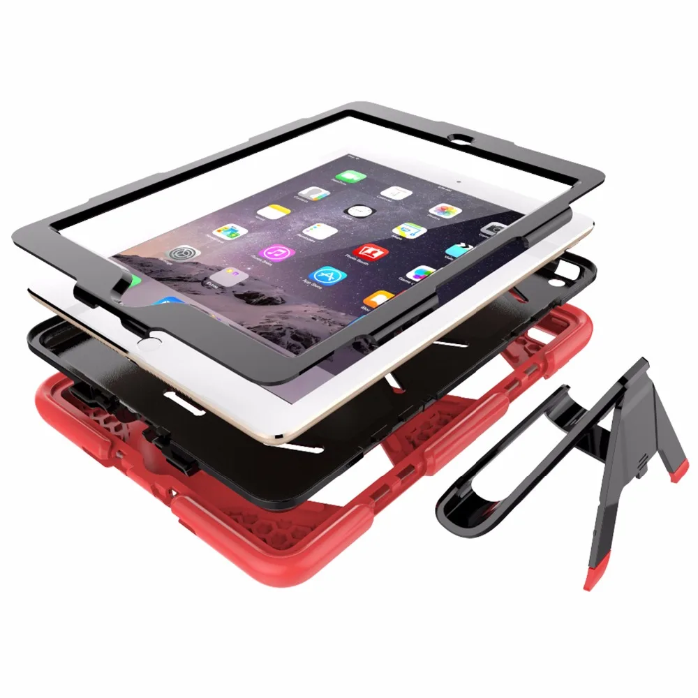 Ударопрочный чехол для Apple New iPad 9.7a1893 A1822 Tablet мягкий силиконовый+ PC Чехол+ пленка+ ручка