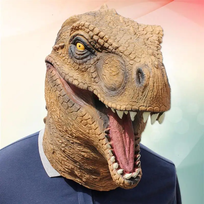 

Halloween Mask Fancy Emulsion Dress Party Props Dinosaur Headgear Head Cover for Men and Women (Dinosaur)