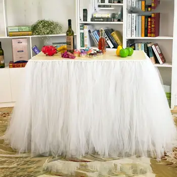 

HobbyLane 80x91.5cm HobbyLane 80x91.5cm Tulle Mesh Table Skirts Wedding Birthday Party Dessert Station Gauze Table Decoration