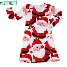 Летняя новая детская красная рубашка с длинными рукавами с Санта Клаусом нарядное платье Apr 24