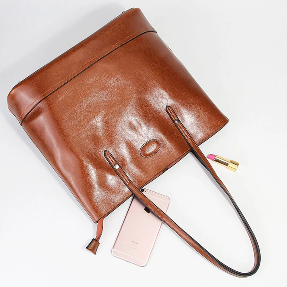 Zency натуральная кожа модная коричневая Женская сумка через плечо Большая вместительная сумка для покупок черная сумка-тоут Высокое качество кошельки - Цвет: Brown