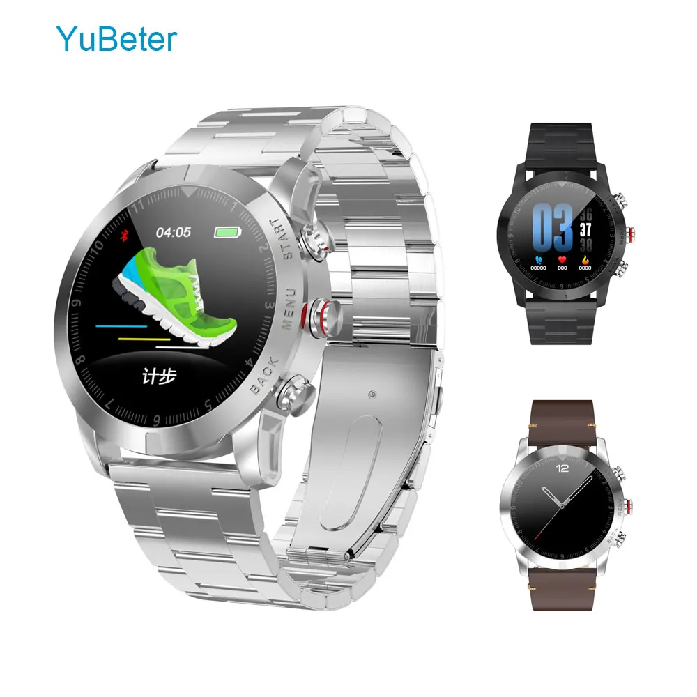 

YuBeter Business Smart Watch Ip68 Waterproof SmartWatch for IOS Android Push Reminder Pedometer Heart Rate Monitor sleep Monitor