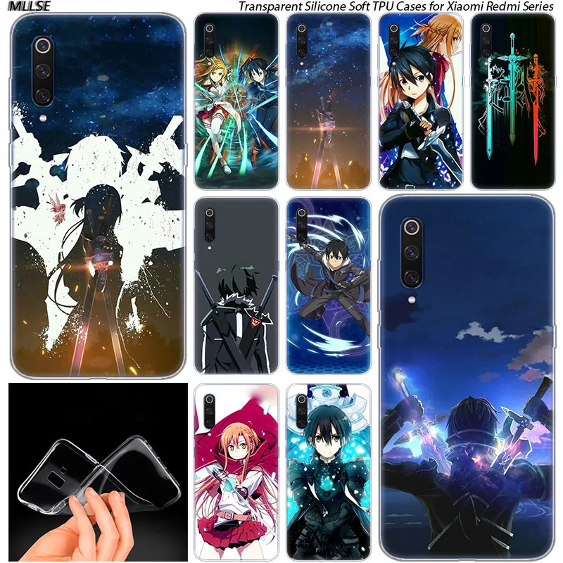 Мягкий чехол Sword Art Online SAO Anime Manga для Xiaomi Pocophone F1 Mi 5X A1 6X A2 8 SE Lite Play Mix3 9 9SE 9T Pro
