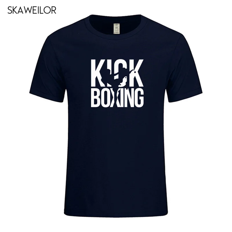 Kick Boxinger MMA мужская футболка хлопковые летние футболки с коротким рукавом для мужчин хип-хоп Уличная одежда крутые топы высокого качества - Цвет: Navy