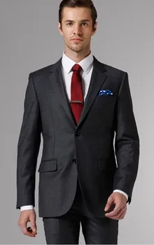 

wedding business suits for mens tuxedo gray classic suit dinner groom wool bleed tailor suit