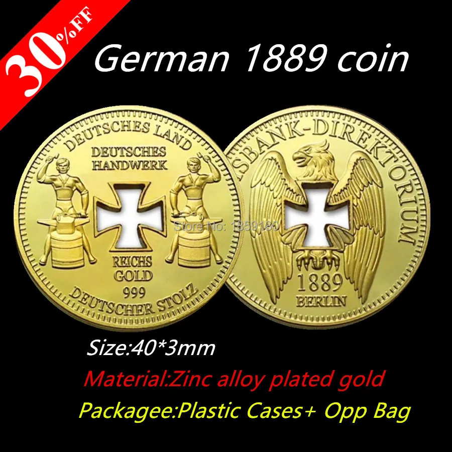 Бесплатная доставка 20 шт./лот 1 унции 1889 Рейхсбанк deutsches handwerk craftsman 999. 24k
