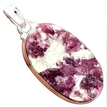 Lovegem Подлинная розовая турмалиновая кварцевая Подвеска из стерлингового серебра 925 пробы, 48 мм, AP2025