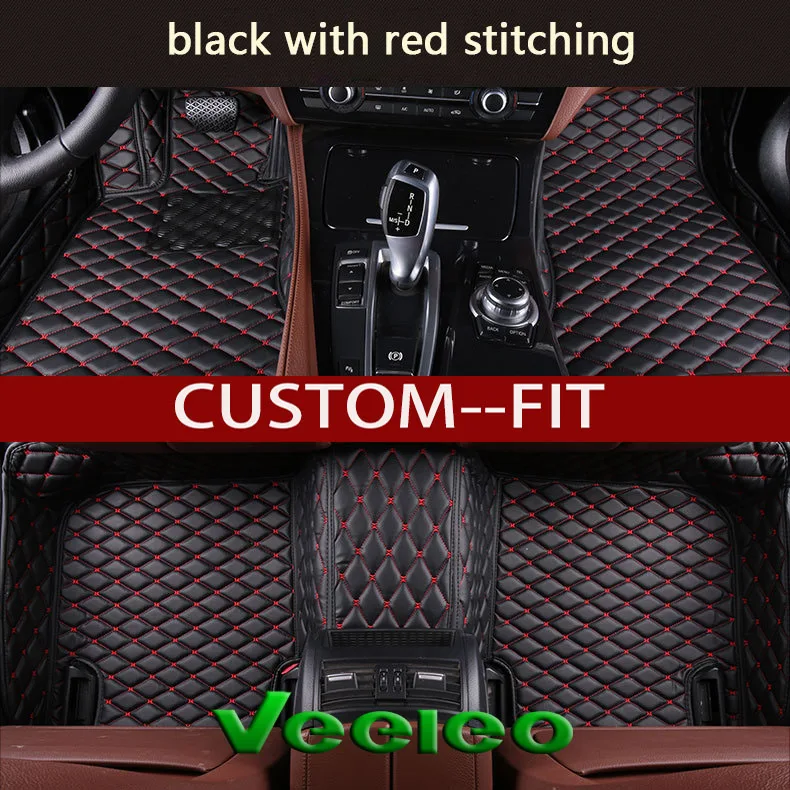 Veeleo 6 Colors Car Floor Mats for Porsche Boxster 2012 2016 Leather