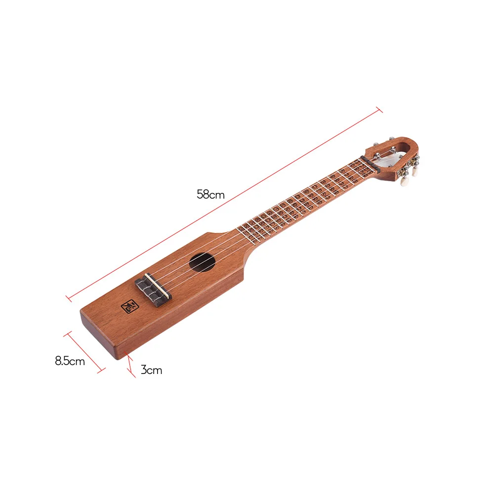 Портативный 2" Акустическая укулеле концертная Ukelele красное дерево компактный размер с резной музыкальной шкалой и Chord Chart сумка для переноски