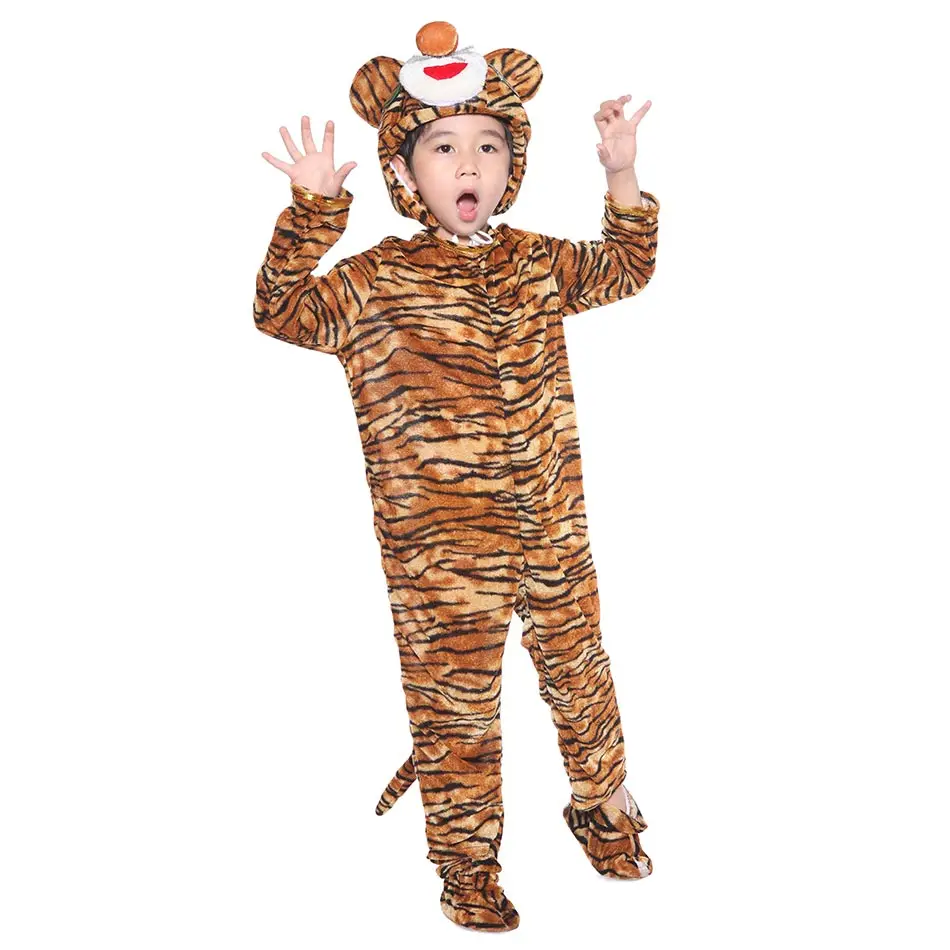 Kids Girls Boys Animal Plush Hooded Jumpsuit Cosplay Halloween Costume Cartoon Rabbit Wolf Tiger Costume цена Kids Girls Boys Animal Plush Hooded Jumpsuit Cosplay Halloween Costume Cartoon Rabbit Wolf Tiger Costume цены онлайн