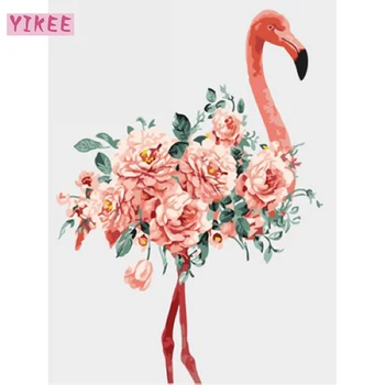 

diy oil painting by numbers flamingo,nordic,wall painting , diy painting by numbers
