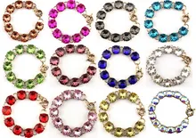 1 5cm Pop Color Faceted Round Crystal Dot Bracelet Gold Trendy Bridesmaid Jewelry Women Accessories Factory