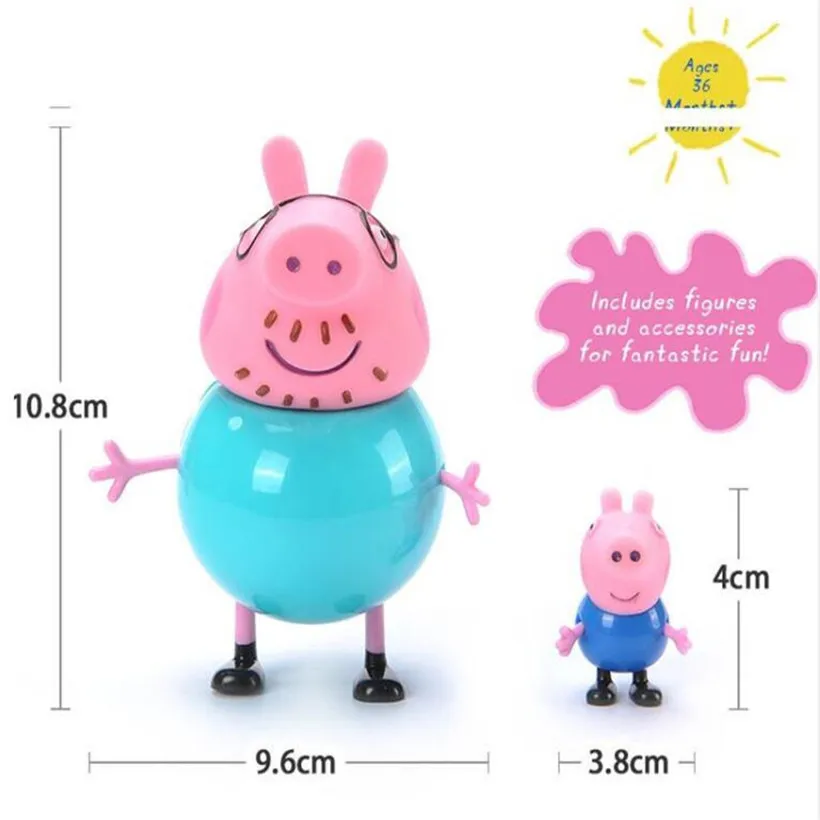 4 шт./компл. Peppa Pig Family Pack Джордж папа мама Аниме Фигурка Pelucia игрушки для детей