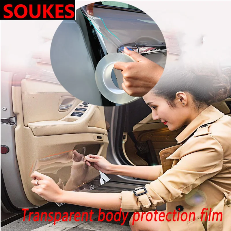 

Car Transparent Protection Door Sill Plate Crash Sticker For Hyundai Solaris Tucson 2016 I30 IX35 I20 Accent Santa Fe Citroen C4