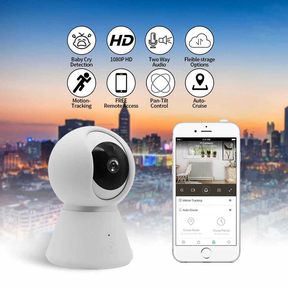 

1080P Wireless IP Surveillance Monitor with Night Vision Motion Detection Two-way Audio Kids and Pets Monitor Camera