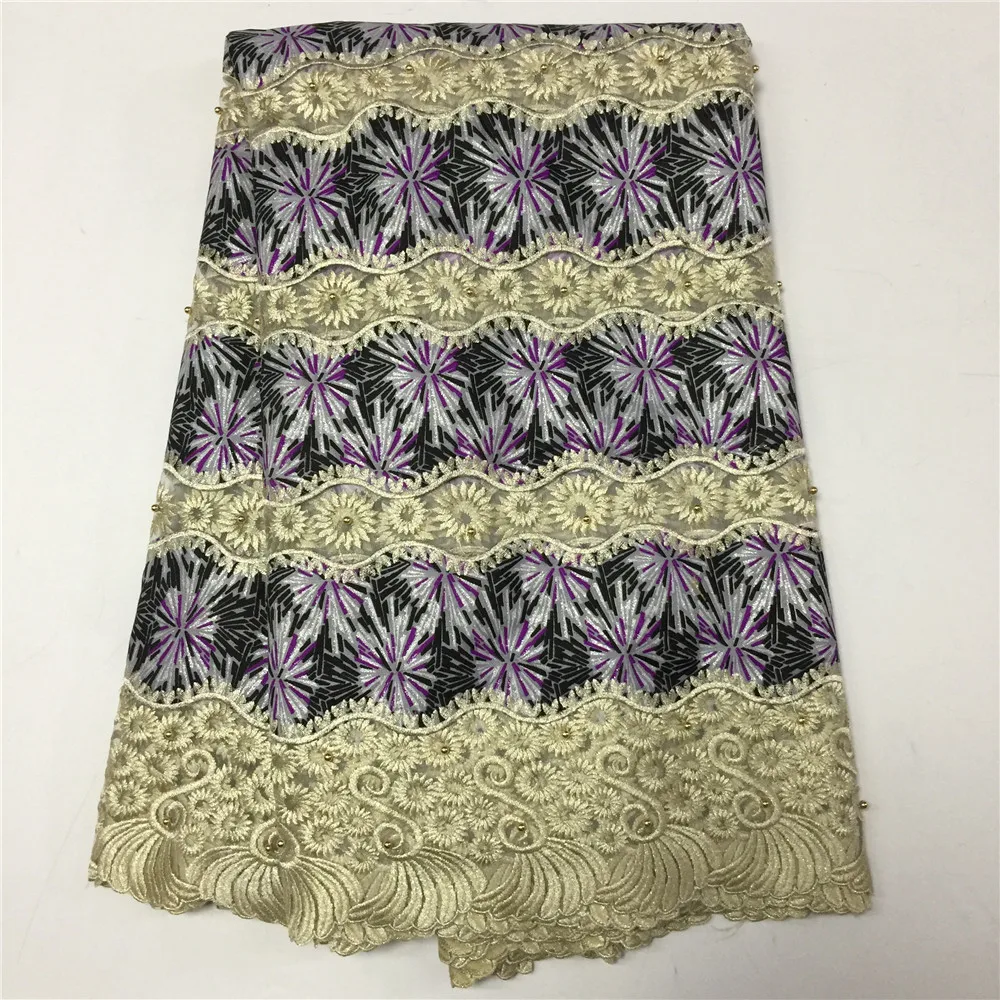 

HFX Cord lace fabric high qualiry ankara african wax prints 100%cotton java wax hollandais for women dress GF345-1