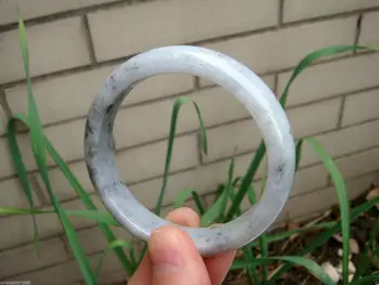 

Certified 100% Natural Untreated Floral Blue Jadeite Jade Bangle 60.2MMGrade A