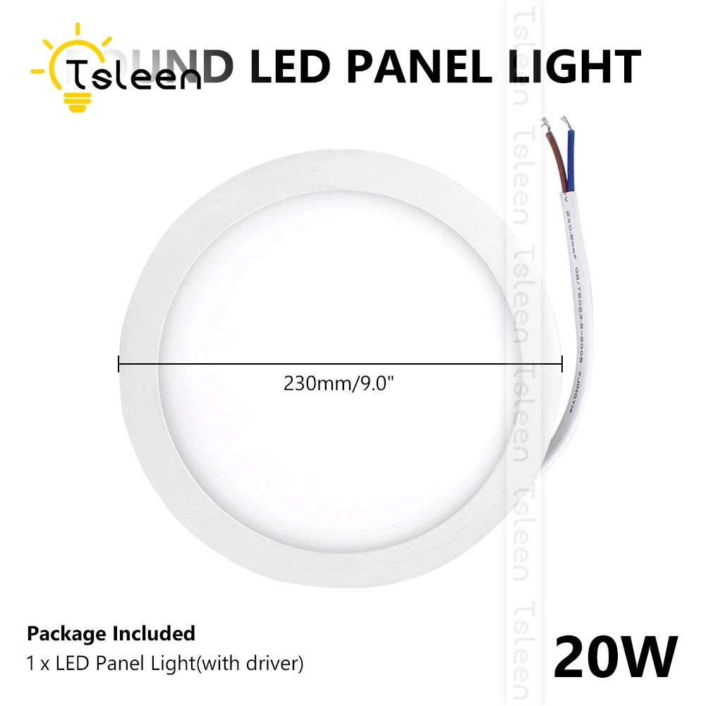 Светодиодный светильник 6 Вт, 8 Вт, 15 Вт, 20 Вт, 220 В, 110 В, Потолочный встраиваемый светильник, Круглый квадратный светодиодный панельный светильник - Цвет корпуса: Round 20W
