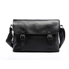 High Quality Leather Men Bag Vintage Leather Men’s Messenger Bag Casual Business Shoulder Bag Briefcase Men Crossbody Laptop Bag