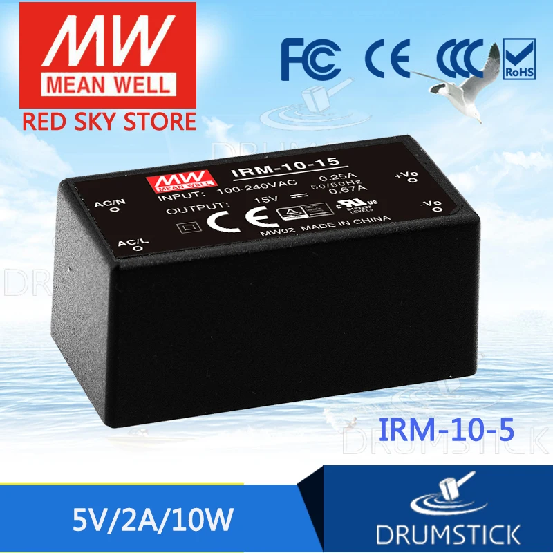 Meanwell IRM-10-5 5V 2A meanwell IRM-10 10W одиночный выход инкапсулированный Тип | Обустройство