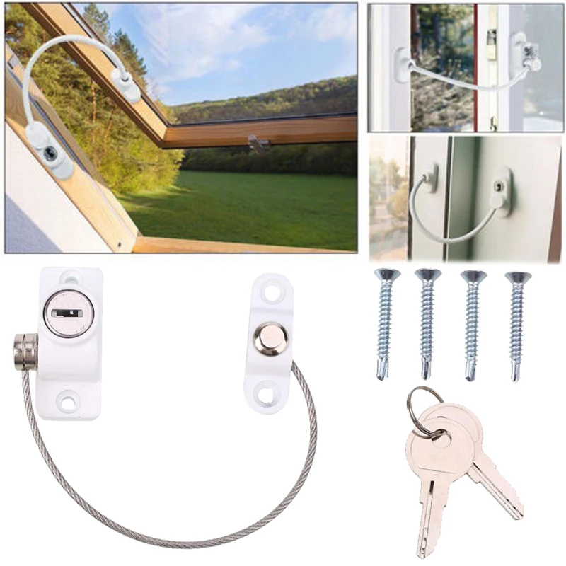 

Metal Door Window Restrictor Baby Protection Sliding Lock Home Security