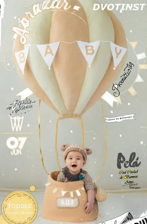 

Dvotinst Baby Photography Props Fire Balloon Theme Background Clothes Set Fotografia Accessories Studio Shooting Photo Props