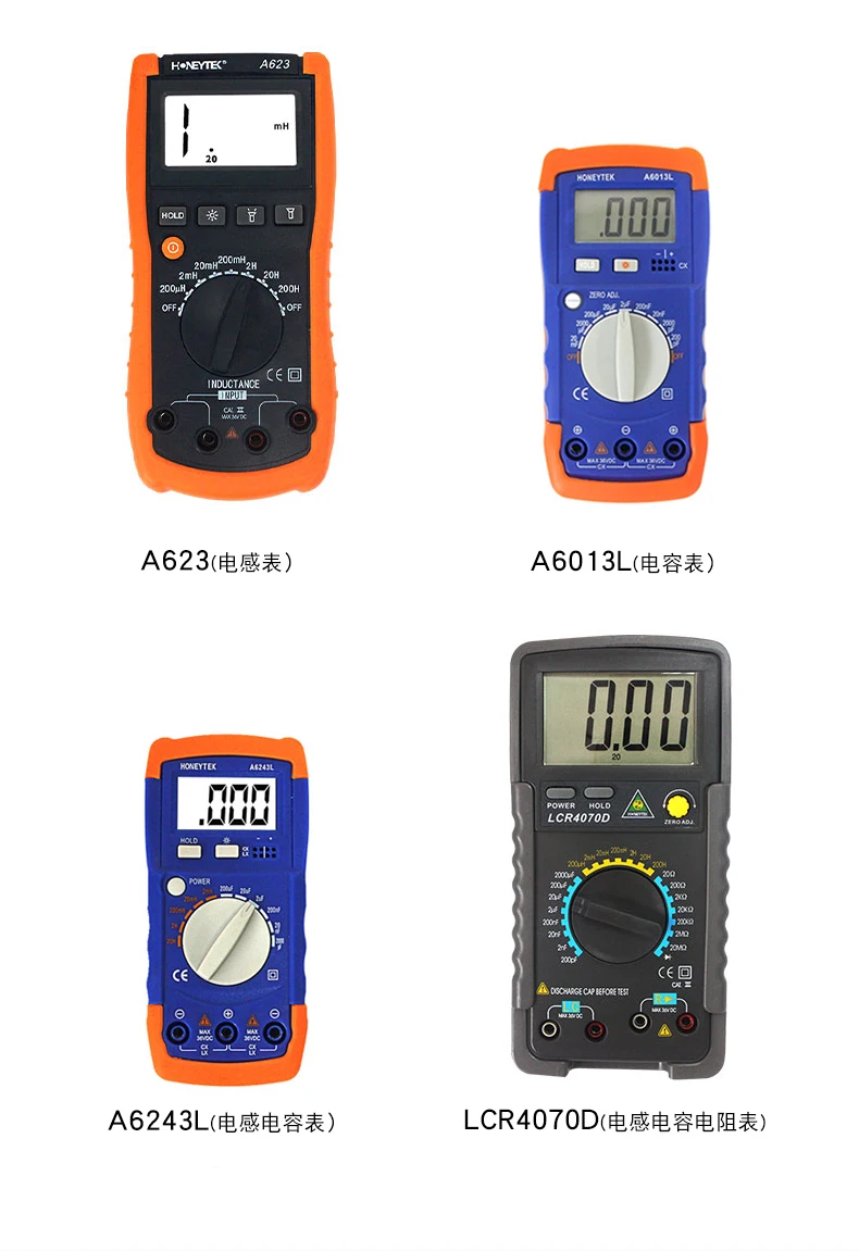 A623 измеритель индуктивности Цифровой мультиметр тест индуктивности er Hold пиковые электрические инструменты со светодиодным светильник