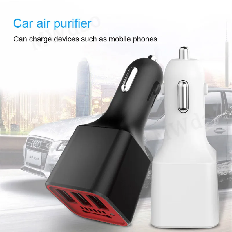 

MWdao car air purifier vehicle air ionizer ion negative ozone odor ozonizer eliminator usb for car Quick charger 3 USB Adapter